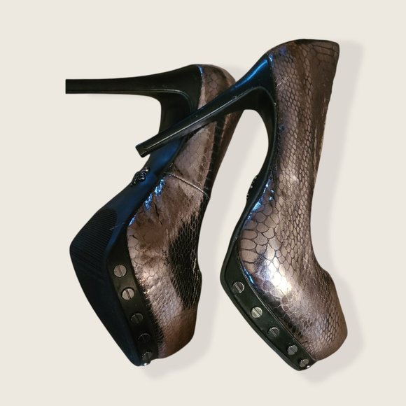 Sexy Metallic Snakeskin 5" Heels BUNDLE&SAVE 30% - Picture 2 of 5